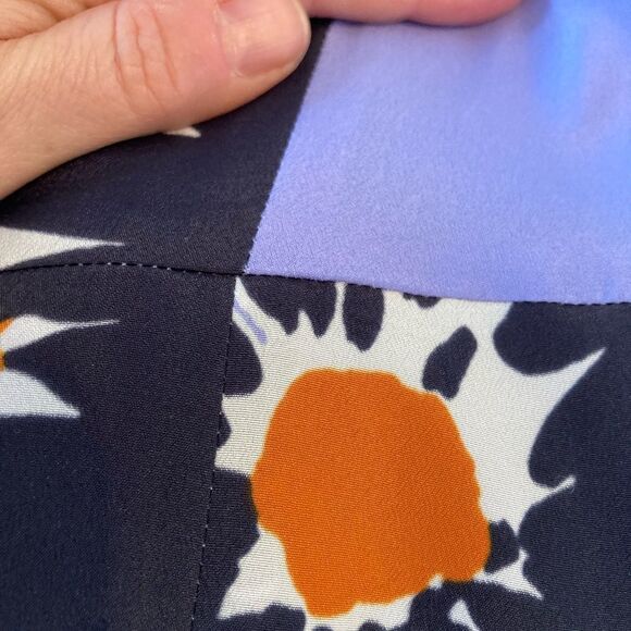 J. Crew Floral Sleeveless Dress in Periwinkle Blue w/Burnt Orange,Black & White - Picture 11 of 11